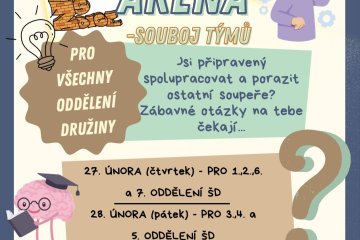 Kvízová aréna - souboj týmů 27. a 28.2.2025