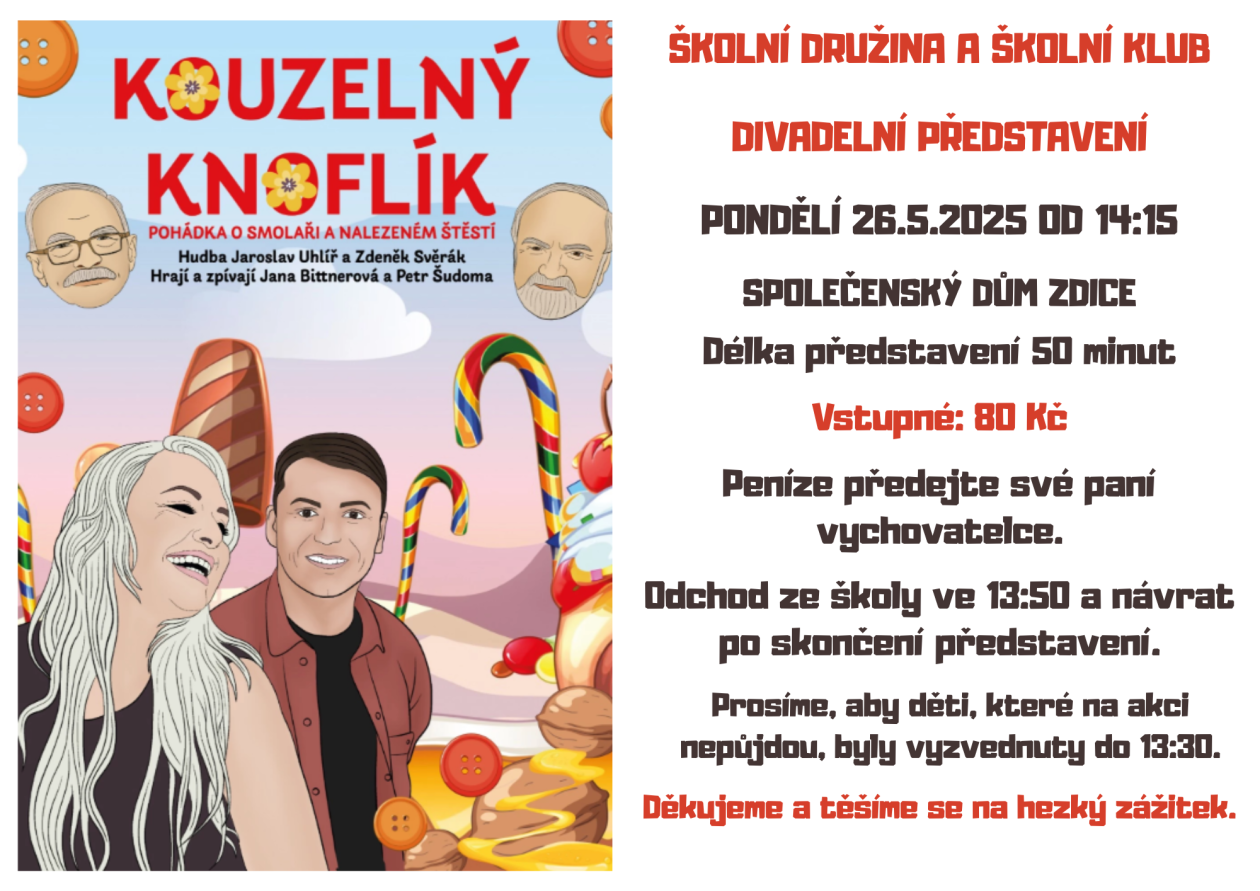 Hudební divadelní představení "KOUZELNÝ KNOFLÍK" 26.5.2025