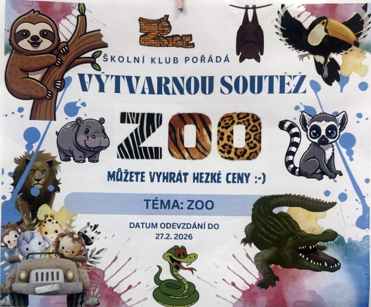 Výtvarná soutěž ZOO ve školním klubu