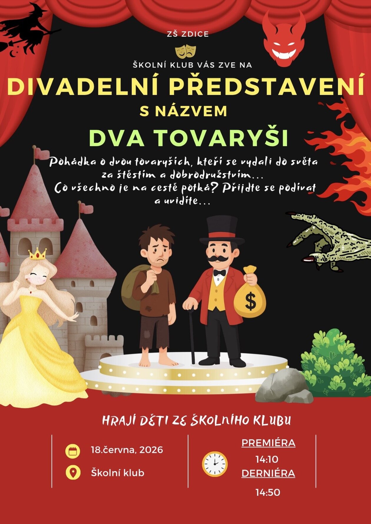 Divadelní představení školního klubu „Dva tovaryši“ (18.6.2026)